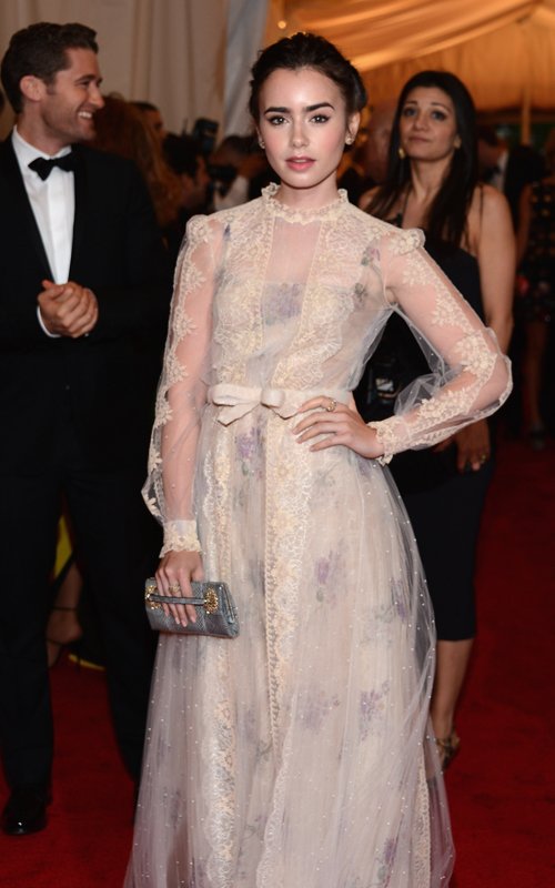 Photos: Lily Collins Attends 2012 Met Gala  TMI Source