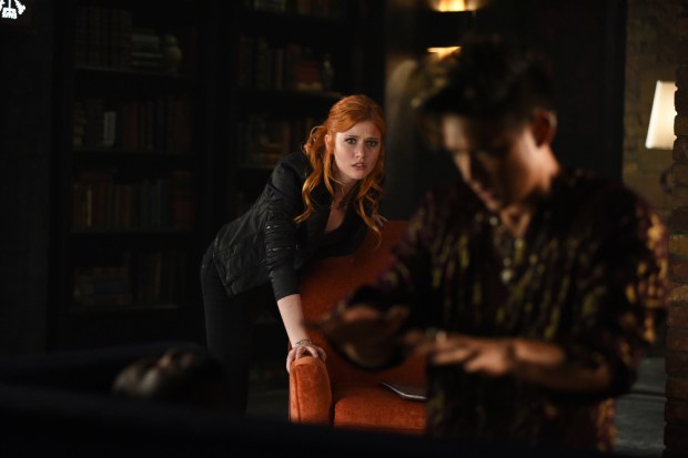 SHADOWHUNTERS - "Of Men and Angels" - Magnus and Luke reveal Clary’s past in “Of Men and Angels,” an all-new episode of “Shadowhunters,” airing Tuesday, February 16th at 9:00 – 10:00 p.m., EST/PST on Freeform, the new name for ABC Family. (Freeform/John Medland) KATHERINE MCNAMARA, HARRY SHUM JR.