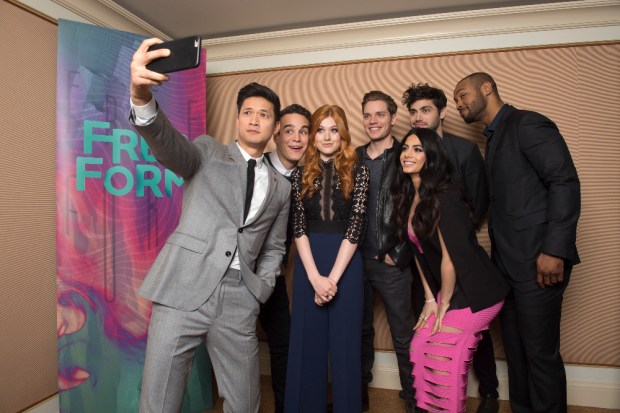 TCA WINTER PRESS TOUR 2016 - "Shadowhunters" - The cast and executive producers of "Shadowhunters" at Disney | ABC Television Group's Winter Press Tour 2016. (Freeform/Image Group LA) HARRY SHUM JR., ALBERTO ROSENDE, KATHERINE MCNAMARA, DOMINIC SHERWOOD, EMERAUDE TOUBIA, MATTHEW DADDARIO, ISAIAH MUSTAFA